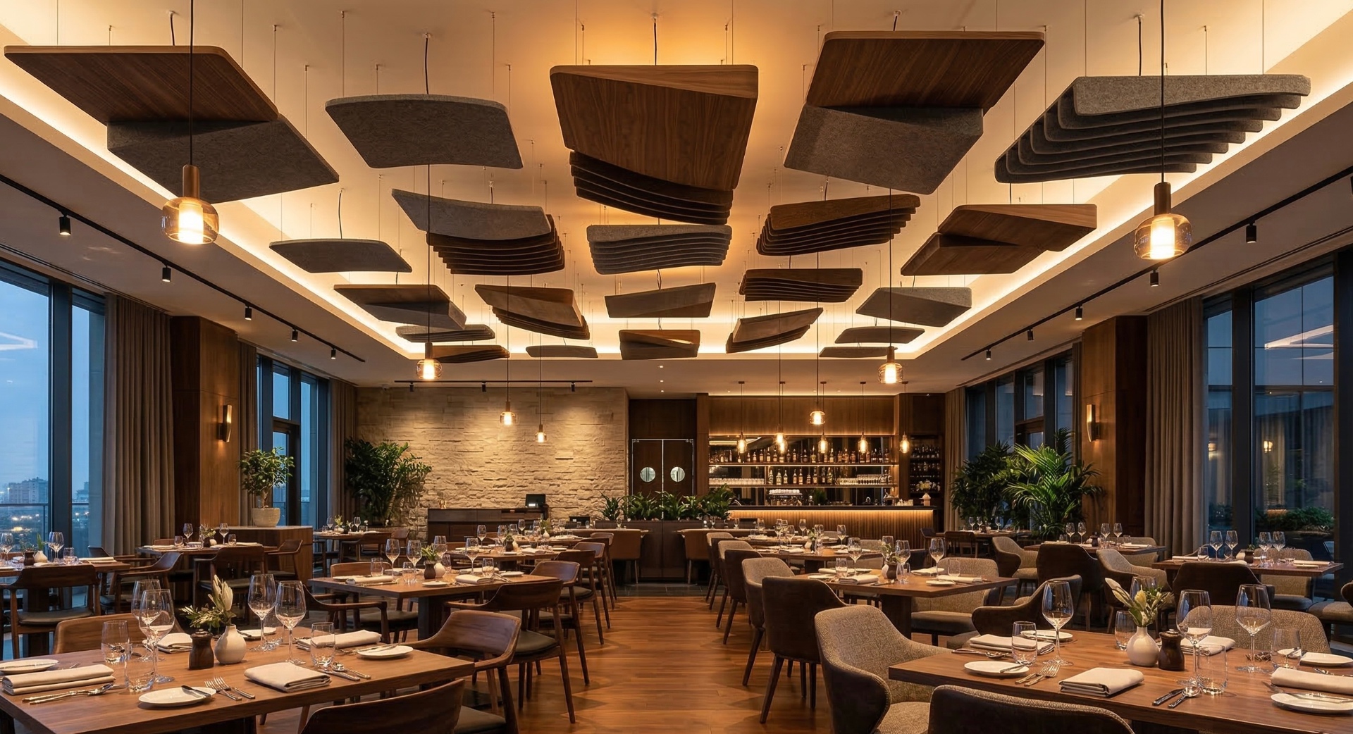 Restaurants ceiling design