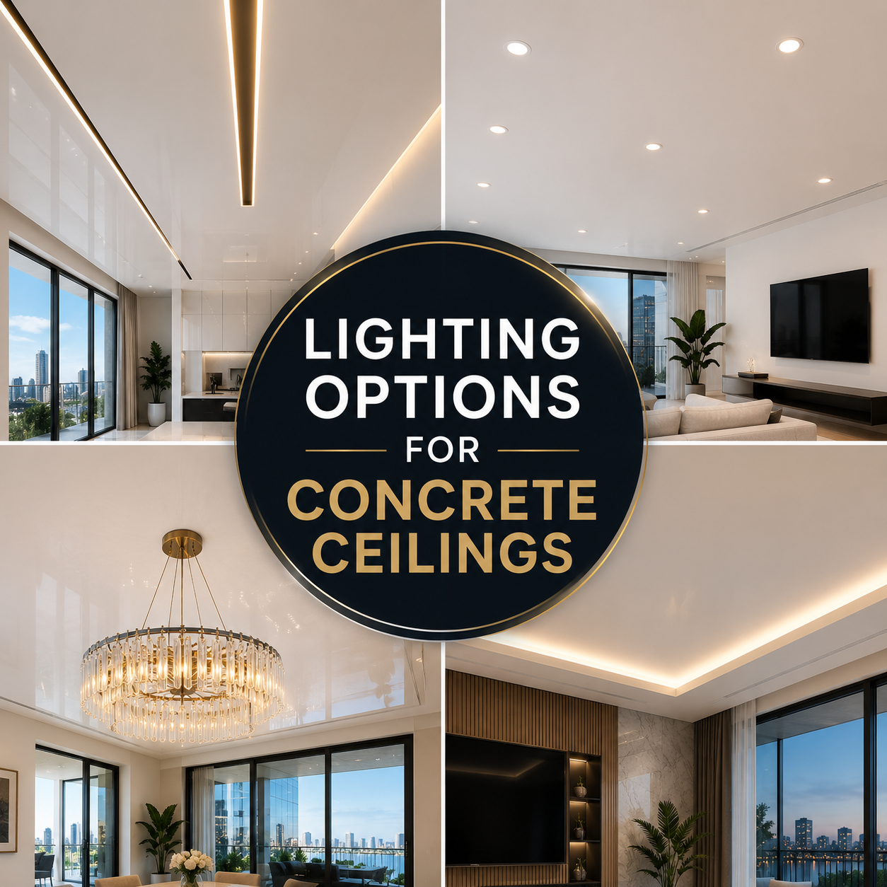 Lighting Options for Concrete Ceilings: Modern Condo Lighting Ideas