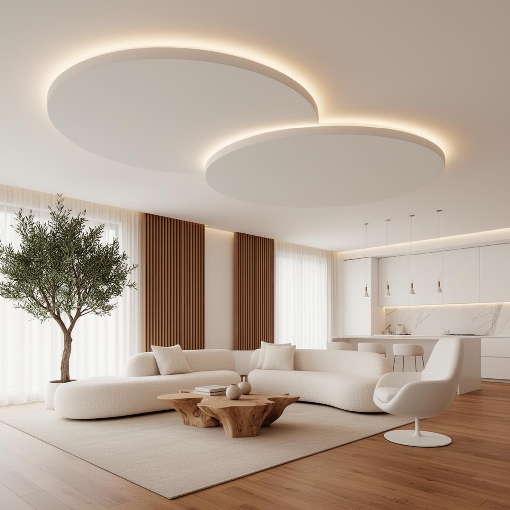 Floating Multi-Level Ceilings — modern stretch ceiling design example