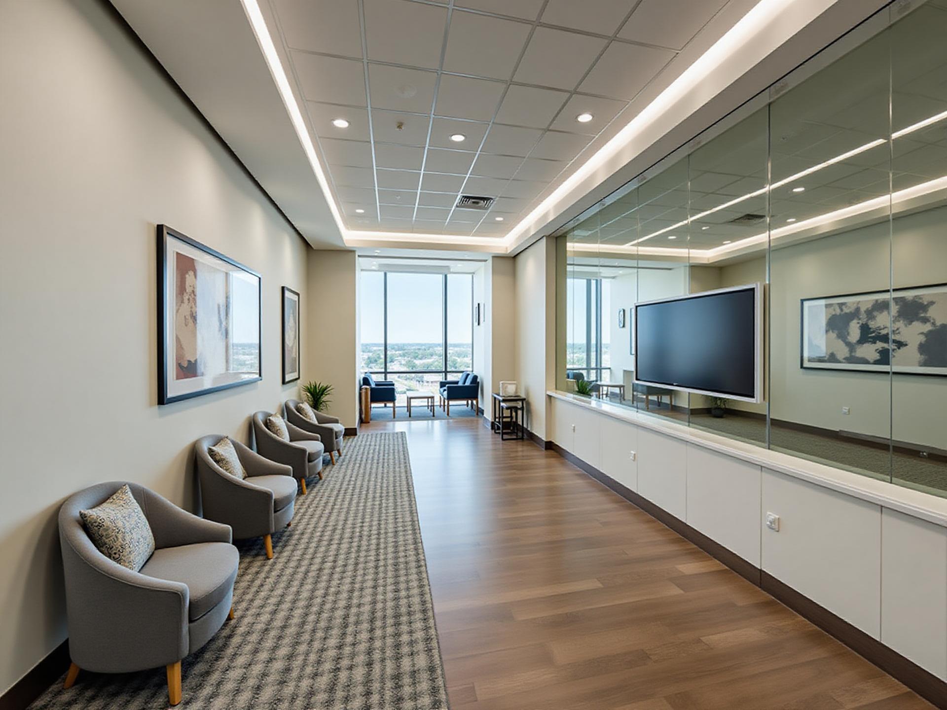 Commercial stretch ceiling installation office