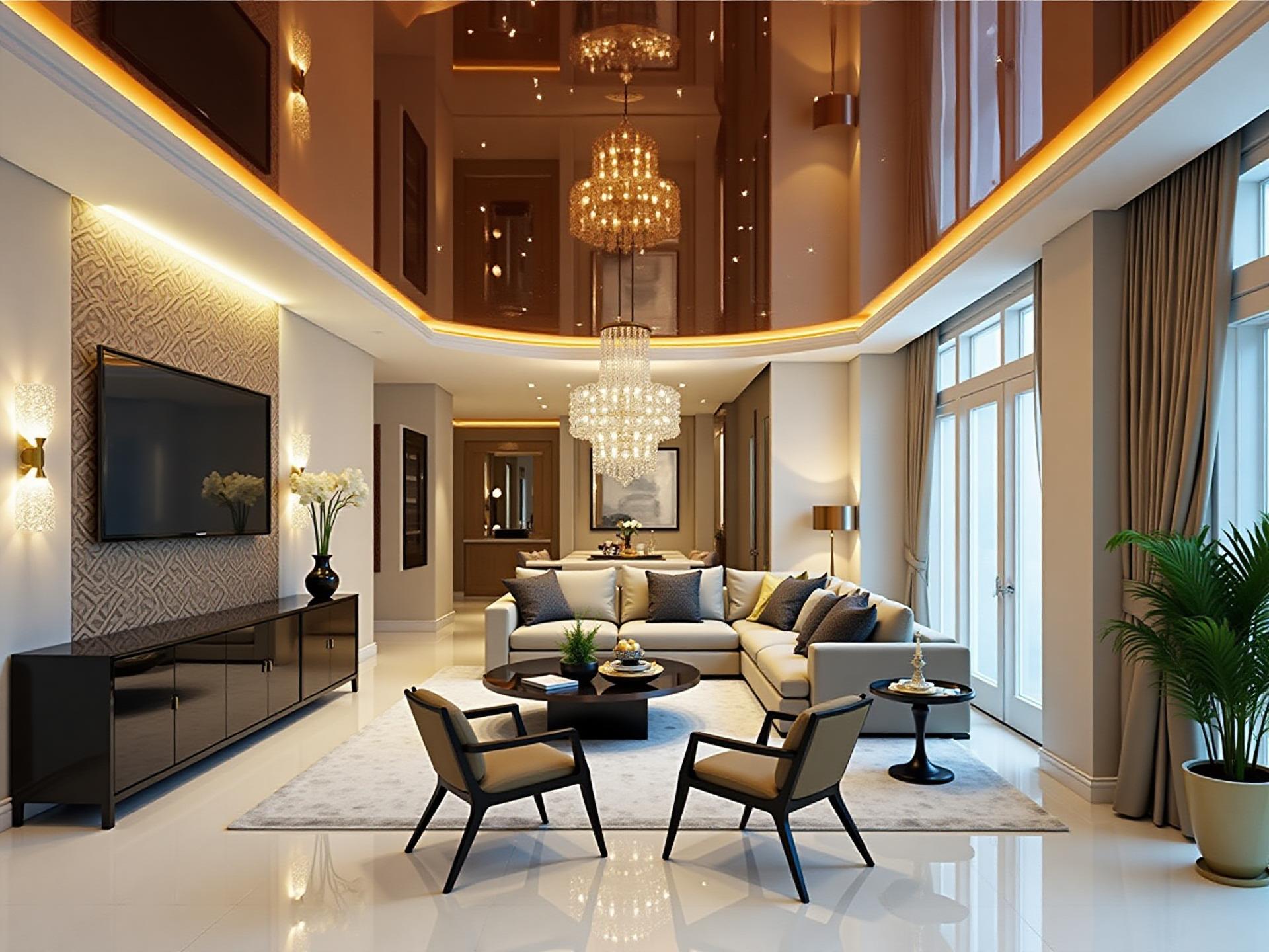 Gloss stretch ceiling luxury home South Florida