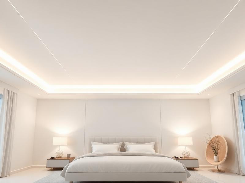 Matte stretch ceiling with smooth non-reflective finish