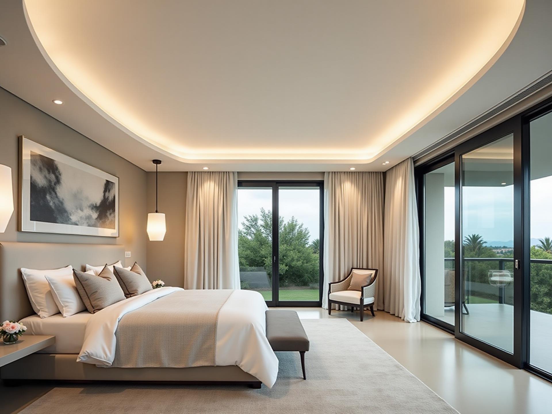 Matte stretch ceiling installation bedroom Palm Beach