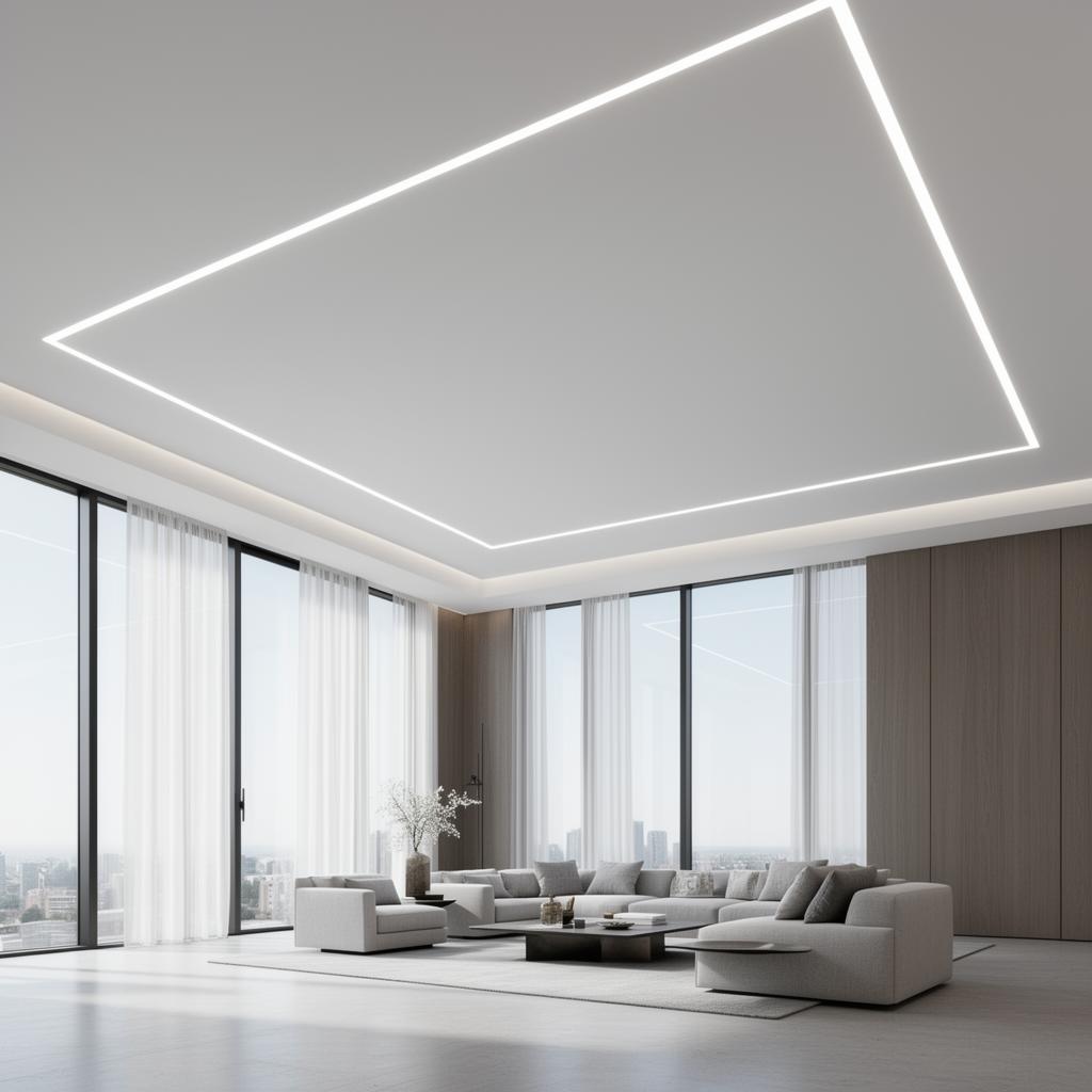 Linear LED Architectural Lighting — modern stretch ceiling design example